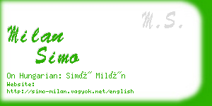 milan simo business card